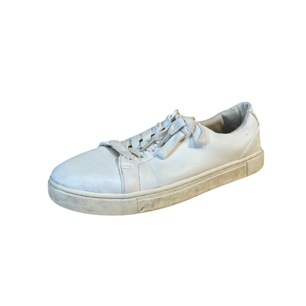 Joie Harvard Women's All White Lace Up Vegan Leather Sneakers Shoes Size 8.5M